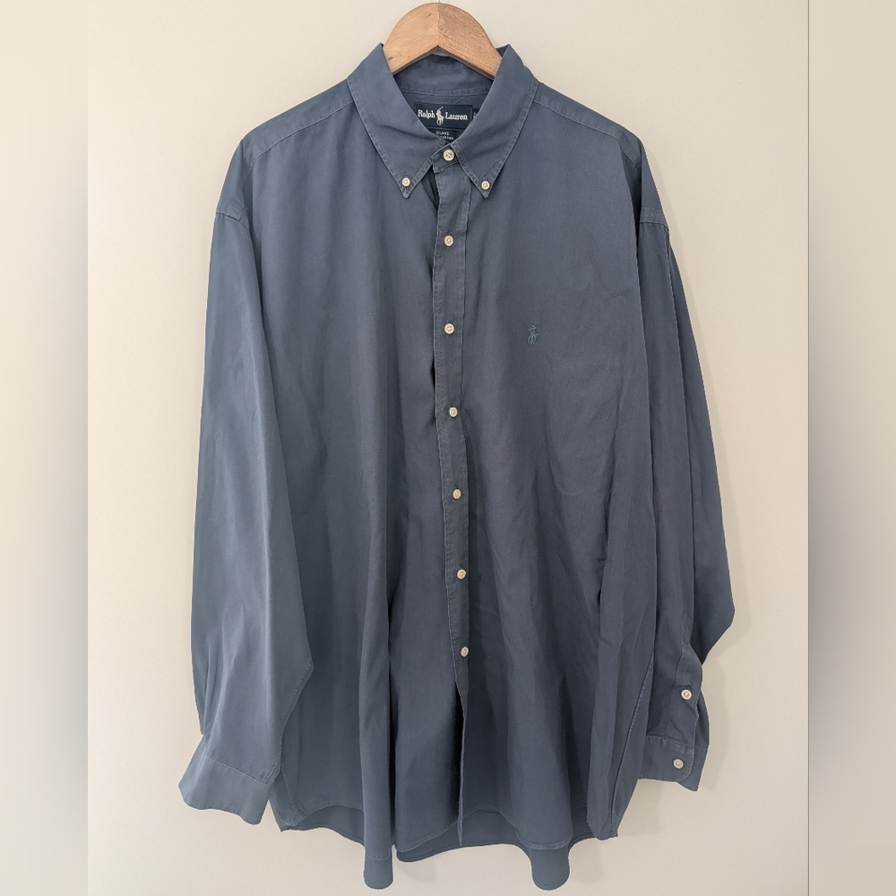 Ralph Lauren Blake XXL Button Down Shirt Blue Cotton Classic Fit